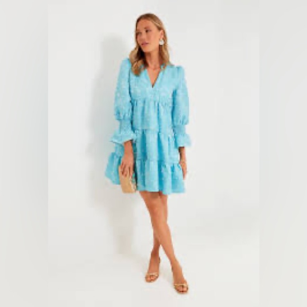 Pomander Place Blue Daisy Jacquard Kenzo Dress